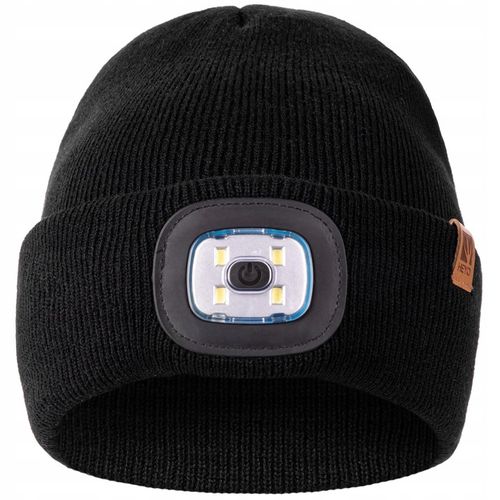 CZAPKA MĘSKA ZIMOWA ROBOCZA Z LATARKĄ LED WYWIJANA DWUWARSTWOWA na Arena.pl