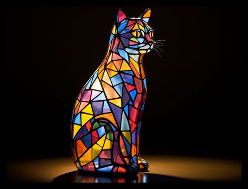 Plakat 40x30cm Koci Witraż na Arena.pl