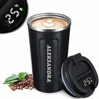 PERSONALIZOWANY KUBEK TERMICZNY BIDON TERMOS Z IMIENIEM LED GRAWER PREZENT