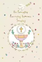 Karnet A5 Komunijny, Kielich W Kółku