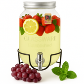 Słój Z Kranikiem Na Stojaku Podstawce 4L Na Wodę Lemoniadę