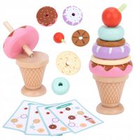 DREWNIANE LODY UKŁADANKA MONTESSORI KLOCKI CUKIERNIA SORTER WOOPIE GREEN