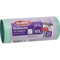 RUBIN WORKI NA ŚMIECI ŚCIĄGANE TAŚMĄ 60 L 20 SZT