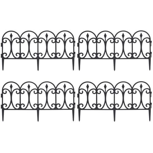 Płotek ogrodowy czarny 60x33 cm 4 szt. na Arena.pl