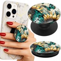 Uchwyt do telefonu Popsocket na palce/stojak SŁONECZNIKI KWIATY MOTYL