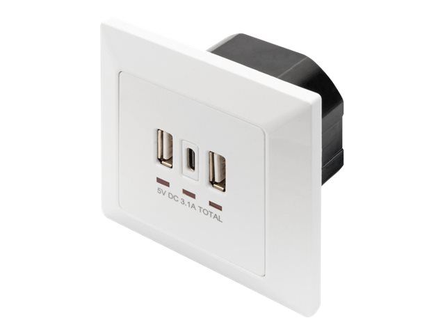 Digitus | Socket with USB A & USB-C Ports, flush mounted zdjęcie 1