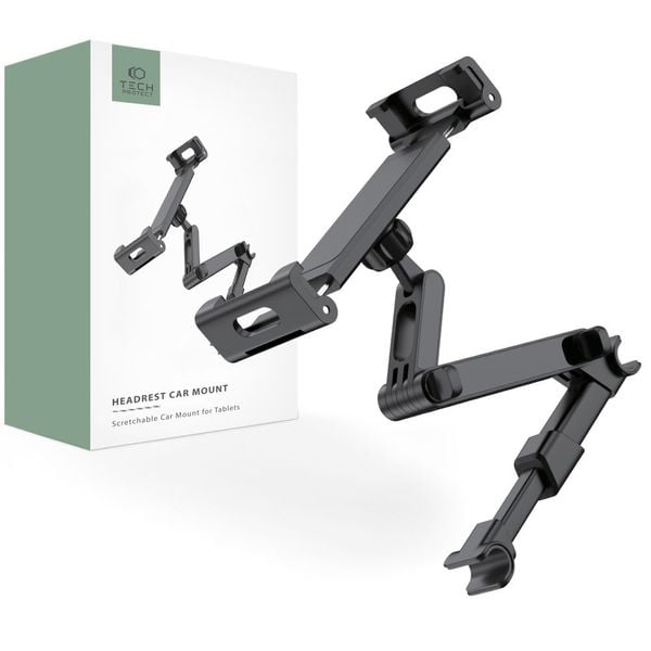 TECH-PROTECT V1 STRETCHABLE HEADREST CAR MOUNT BLACK zdjęcie 1
