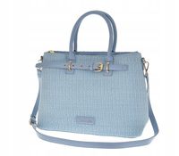 Pierre Cardin - duża torebka koszyk pleciony niebieski błękitny 250441