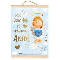 pozłacany dyplom a4 "mój dziadek to prawdziwy anioł"