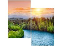 60X60CM RZEKA CLUTHA NOWEJ ZELANDII DWU OBRAZ ŚCIAN