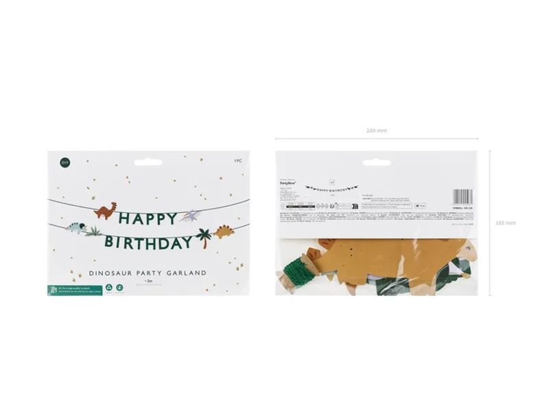 Baner Happy Birthday Dino 3m zdjęcie 3
