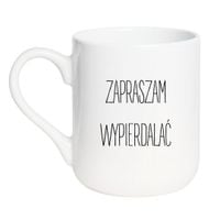 KUBEK "ZAPRASZAM WYPIERDALAĆ" Wzór - Elegant Biały 330 ml