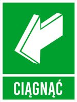 Tabliczka grawerowana informacyjna piktogram 20x15 cm ciągnij