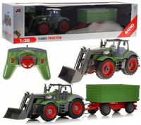 DUŻY TRAKTOR ZDALNIE STEROWANY Z PRZYCZEPĄ Z KOPARKĄ CIAGNIK NA PILOT RC