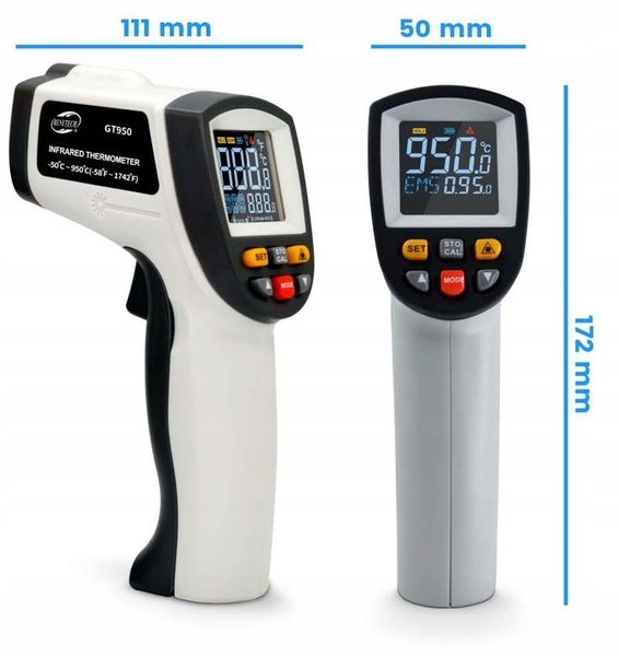 PIROMETR TERMOMETR LASEROWY BEZDOTYKOWY NA PODCZERWIEŃ EMISYJNOŚĆ -50 +950° zdjęcie 12
