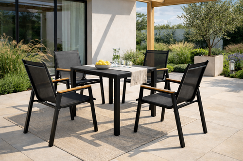 Stół ogrodowy ALLEN-ST 70x70 polywood czarny kwadratowy balkon taras na Arena.pl