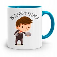 Dla Kelnera Kubek Błękitny Najlepszy Kelner Z Nadrukiem Ze Zdjęciem