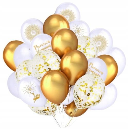 Zestaw dekoracji komunijnych KOMUNIA bieżnik balon na Arena.pl