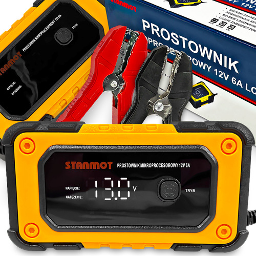 Prostownik Mikroprocesorowy 12V 6A LCD Ładowarka Do Akumulatora 120Ah AGM na Arena.pl