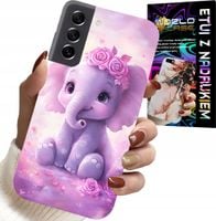 ETUI DO SAMSUNG GALAXY S22 PLUS - SŁODKI SŁONIK NA RÓŻOWYM TLE CASE +FOLIA