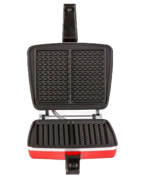 Gofrownica Dezal 301.4R 1300 W Czerwony + Drewniany widelec zdjęcie 2