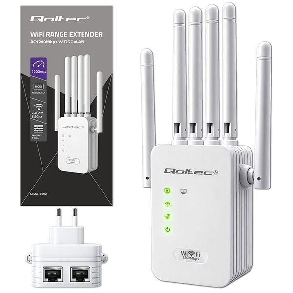 Qoltec Repeater WiFi 6 AX1200 6 anten zdjęcie 14