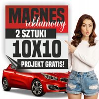 Reklama magnetyczna magnes reklamowy na auto firmowe 10x10 cm - 2 szt