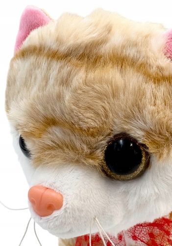 Kotek na smyczy interaktywny kot pluszowy chodzący kotek na baterie rudy sm na Arena.pl