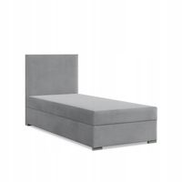 Łóżko Kontynentalne ZONZA JASNY SZARY JEDNOOSOBOWE VELVET Pojedyncze