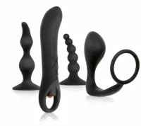 evolved intro to prostate set black - zestaw anatomiczny 4w1 z wibracją