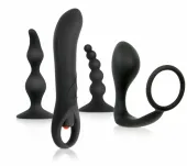 evolved intro to prostate set black - zestaw anatomiczny 4w1 z wibracją