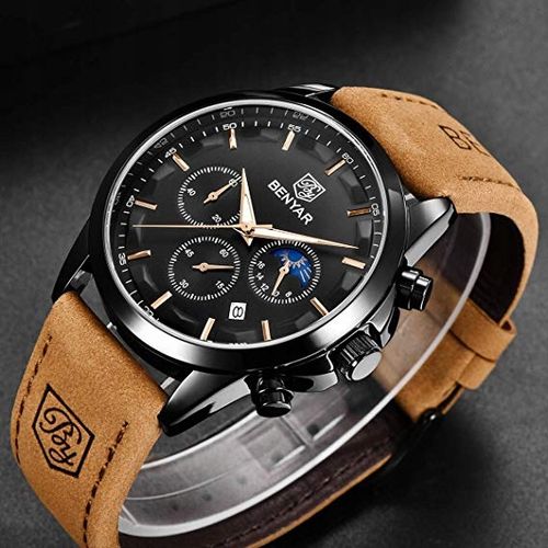 Zegarek Męski Elegancki Benyar Chronograf +Pudełko na Arena.pl