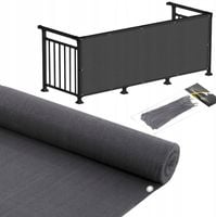 OSŁONA NA BALKON 95% GRAFITOWA NA TARAS PŁOT MATA BALKONOWA 1x7m +