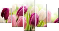 80CM 150CM OBRAZ 5 ELEM SOCZYSTE TULIPANY ŚCIENNY