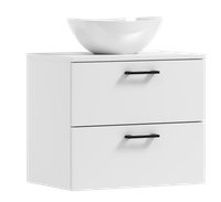 Szafka łazienkowa wisząca LUNA 50 biały z umywalką Eliza B (W2)