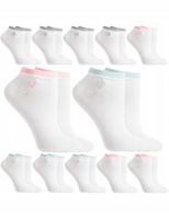 Skarpetki Damskie Stopki Bawełniane Białe Klasyczne 12-PAK MORAJ 38-41