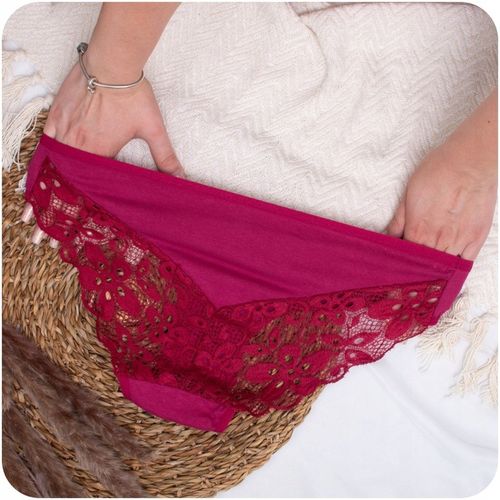 Majtki Koronkowe Bawełniane Wielokolorowe Damskie Figi Wygodne S 7-PAK na Arena.pl