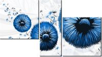 90CM 50CM 3 ELEM. OBRAZ NIEBIESKIE DMUCHAWCE ŚCIENNY DRUK PŁÓTNO RAMA