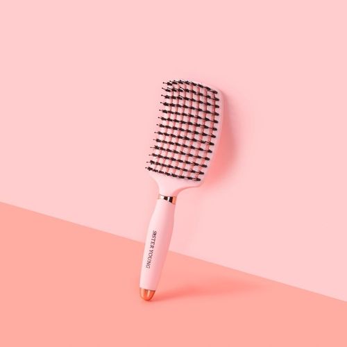 Zestaw szczotka do włosów z włosiem z dzika i mała do torebki różowa na Arena.pl