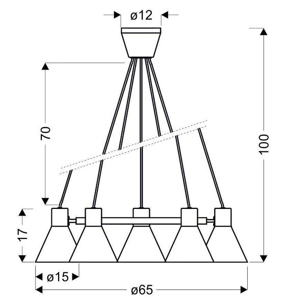 More zwis 5x40W E27 czarny matowy zdjęcie 7