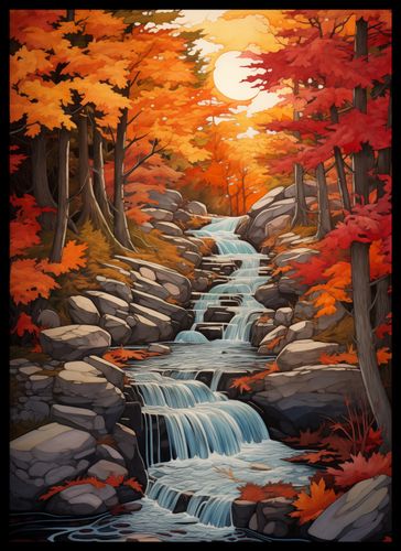 Plakat 39,5x55cm Jesienne Wodospady na Arena.pl