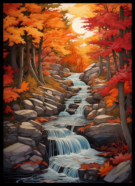 Plakat 39,5x55cm Jesienne Wodospady zdjęcie 2