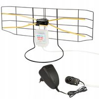 ANTENA POKOJOWA TV NAJMOCNIEJSZA SIATKOWA KABEL 5M DVB-T2 4K FM MUX8 LTE