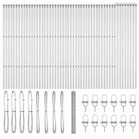 Ogrodzenie z słupkami Srebrny 1.5 x 100 m Stal pokryta PCV