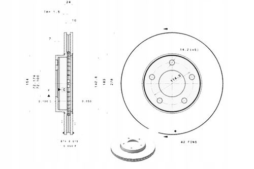 TARCZA HAM PRZOD 278X24 V BREMBO na Arena.pl
