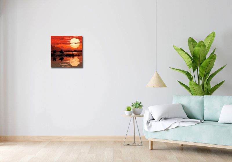 Obraz 40x40cm Zachód Słońca na Prerii zdjęcie 2