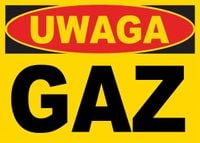 BTO-12 - ZNAK TABLICA budowlana - UWAGA gaz