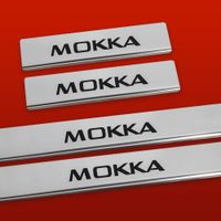 Listwa progowa OPEL/VAUXHALL MOKKA Stal nierdzewna 304 połysk z czarnymi li