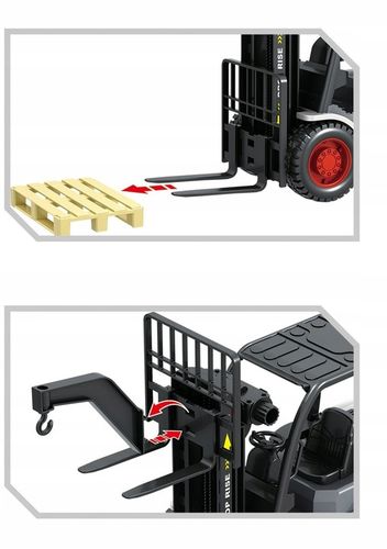 DUŻY WÓZEK WIDŁOWY Z NAPĘDEM Z PALETĄ DŻWIĘKI SZTAPLARKA WIDLAK GUMOWE KOŁA na Arena.pl