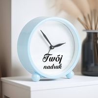 Jasnoniebieski budzik z Twoim nadrukiem